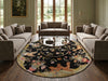 Load image into Gallery viewer, 6 x 6 Round Needle Point Rug Deers Dog Duck #018066