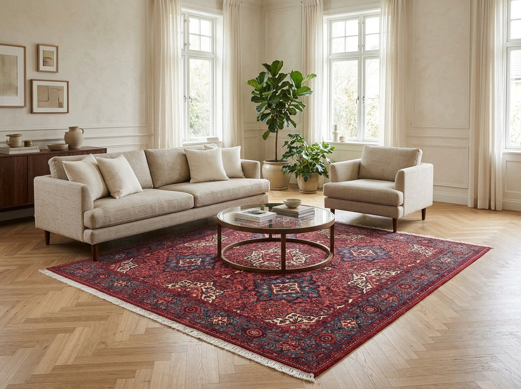 7 x 7 Square Fine Persian Nahavand Rug 72439