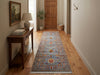 Load image into Gallery viewer, 2.7 x 9 10 Feet Runner Aqua Blue Wool Kazak Rug #F-3275