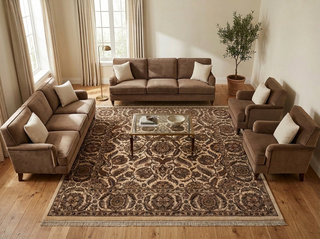 8 x 8 Camel Brown Oushak Rug #PIX-16086
