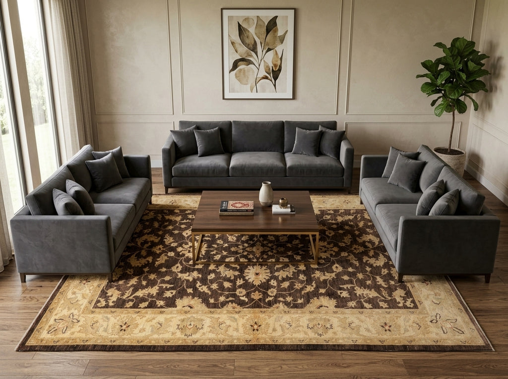 6 x 9 Brown Zigler Chobi Peshawar Rug Dark Brown 20245