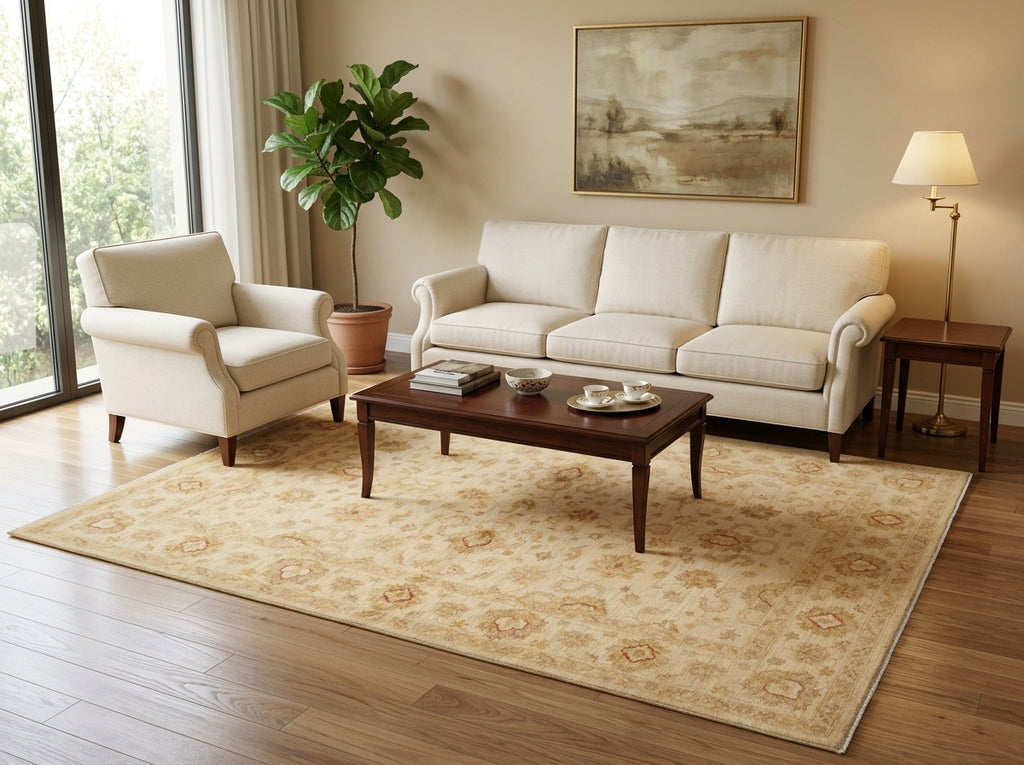 6 x 9 Ivory Chobi Peshawar Rug #PIX-20233