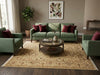 Load image into Gallery viewer, 8 x 9.9 Handmade Agra Rug Natural Wool Ivory Green - view 2