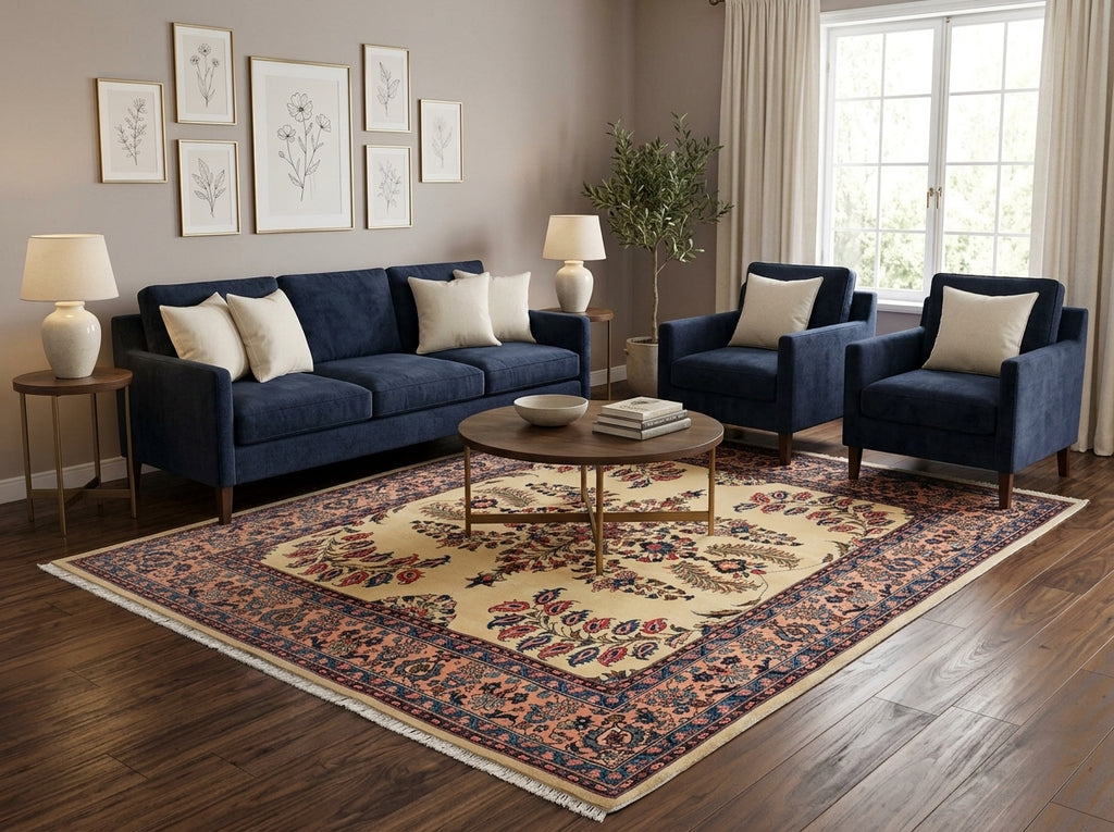7 x 7.7 Square Persian Sarouk Rug #B-72433