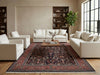 Load image into Gallery viewer, 7.3 x 10.4 Midnight Blue Pink Fine Persian Sarouk Rug 72400