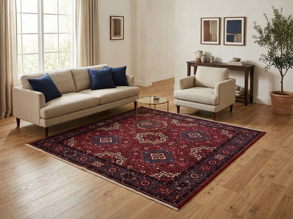 7 x 6.6  Square Fine Persian Lilihan Sarouk Rug  CLEARANCE SALE  72361