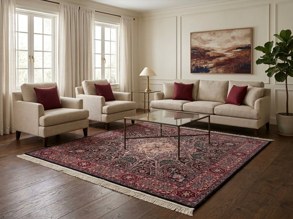 6 x 6 Black Minnici Design Rug 16012