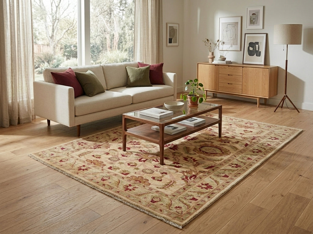 5 x 6.6 Natural Wool Hand-Knotted Chobi Peshawar Rug - Pakistan #PIX-1795