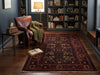 Load image into Gallery viewer, 4.3 x 6.7 Tribal Rug with Bird &amp; Peacock Motifs #F-3254
