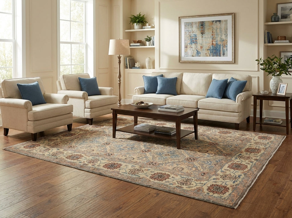 5.9 x 9 Gray Slate Blue Chobi Peshawar Rug 20204