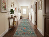 Load image into Gallery viewer, 2.9 x 10 Feet Kazak geometric Runner Blue Green Newly Imported #F-3277