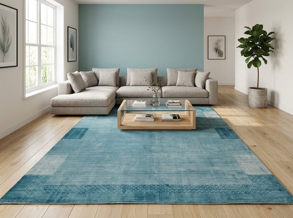 9 x 12 Gray Green Contemporary Gabbeh Handmade Rug #5414
