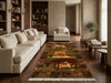 Load image into Gallery viewer, 3.7 x 6.9 Lion Horse Cow Tribal Rug #F-3235