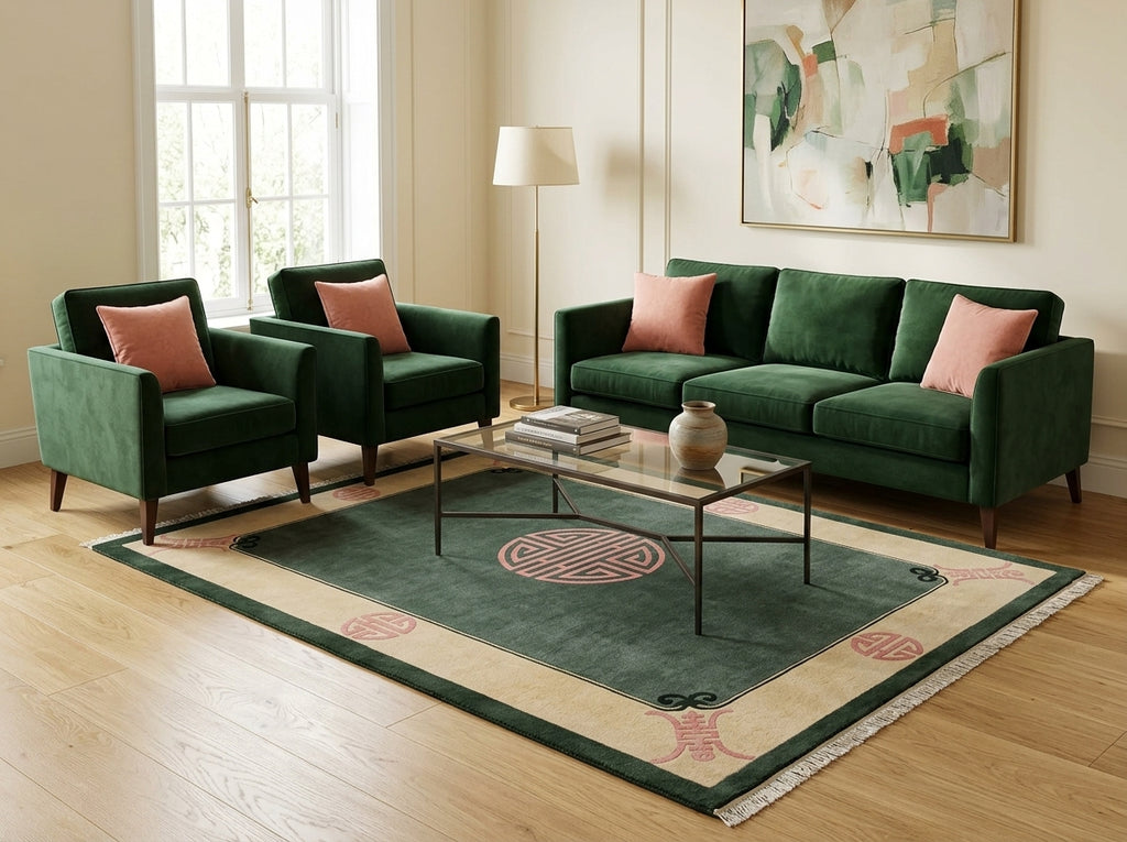 8 x 10 Friendship Hunter Green Peking Chinese Rug #B-79578