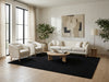 Load image into Gallery viewer, 8 x 10 PLAIN SOLID BLACK Handmade Wool rug CONTEMPORARY #F-3315