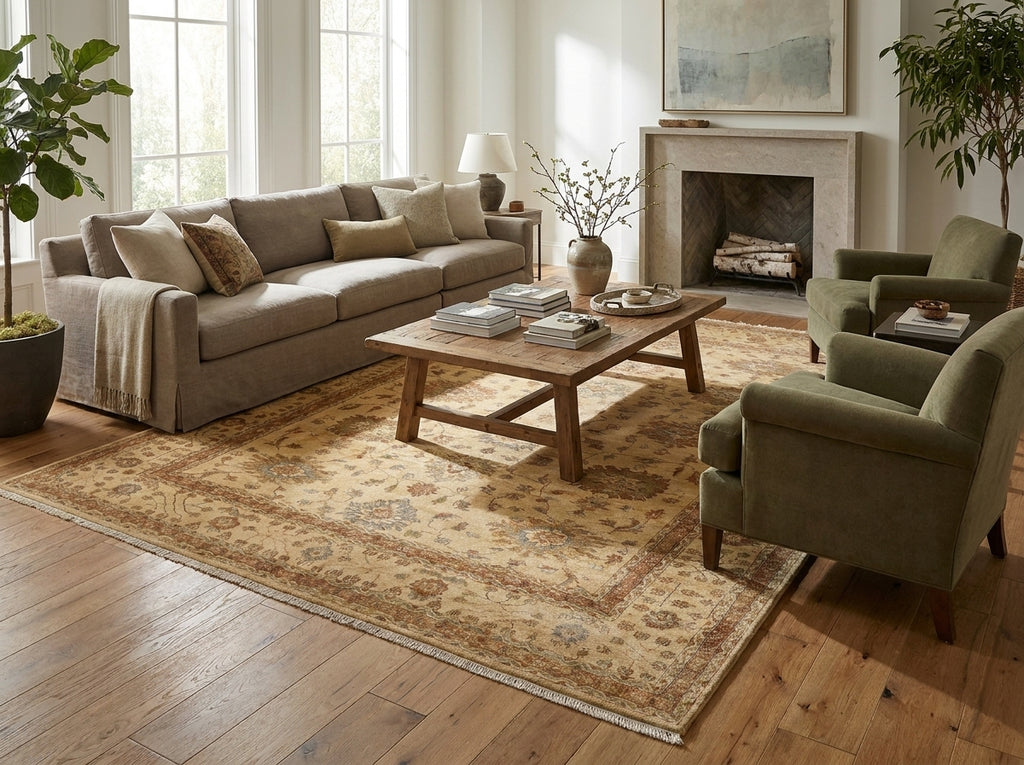 8 x 11.5 New Oushak Rug Fine Wool Neutral - view 2