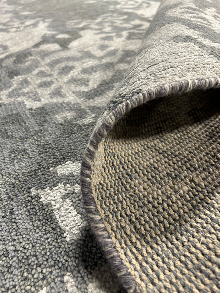 8.1 x 10 Dark Gray Contemporary Handmade Wool Handmade Rug #PIX-29162