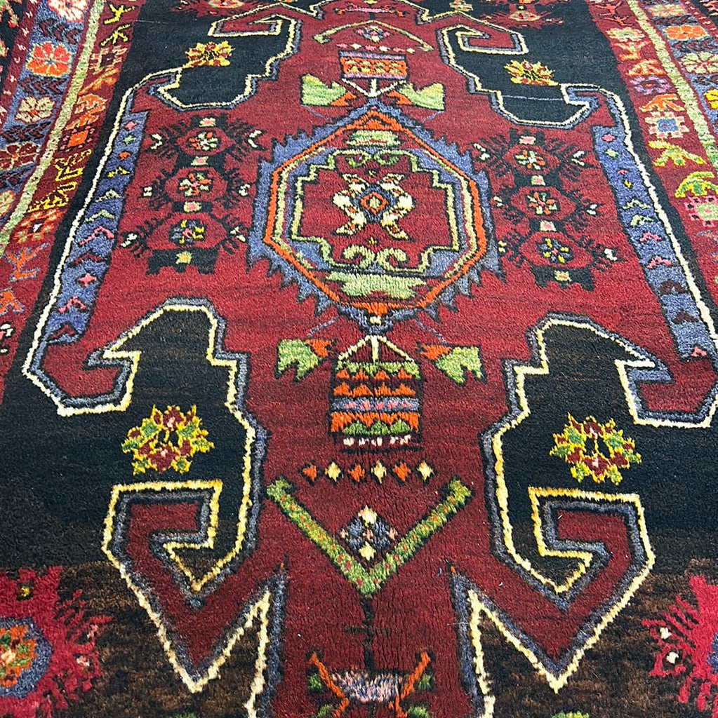 4.10 x 8.6 Red Semi Antique Russian Kazak Runner 73434