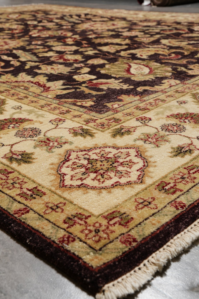 8 x 10 Dark Brown Black Chobi Peshawar Rug #PIX-10601