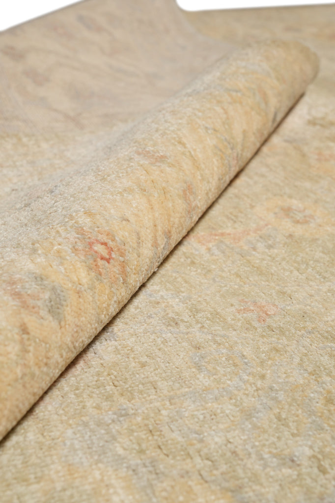 9 x 12 Neutral Faded Light Green Chobi Peshawar Rug #F-4255