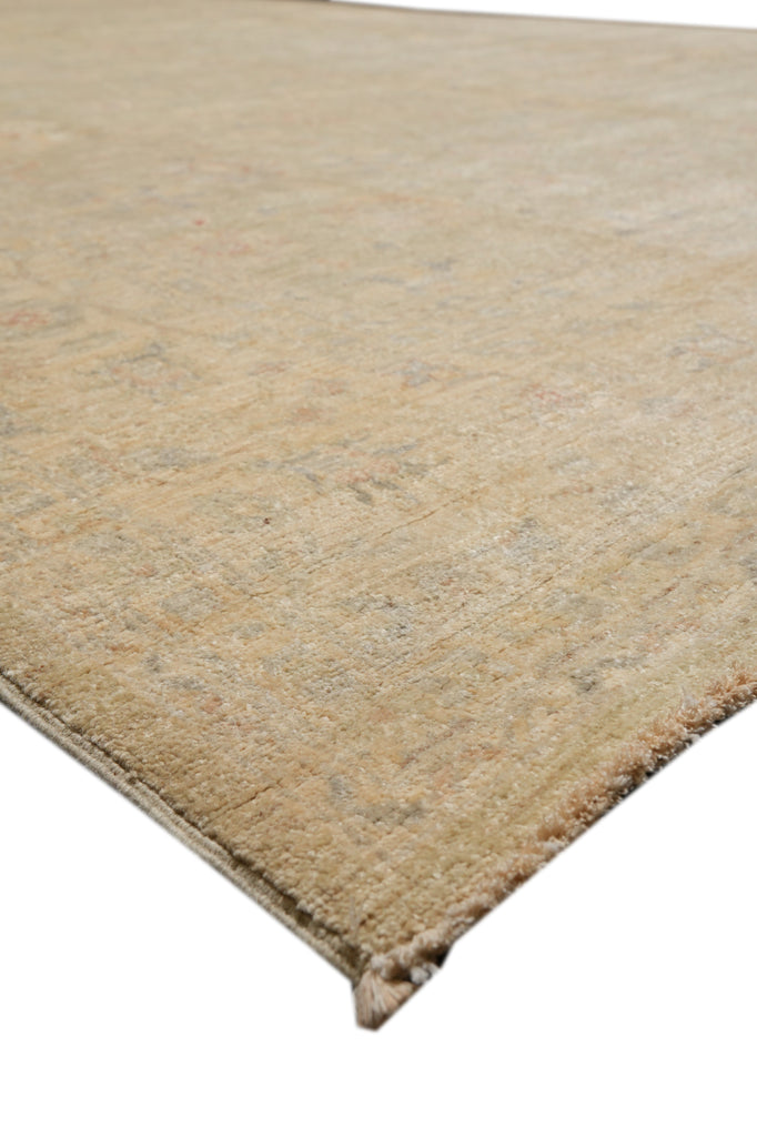 9 x 12 Neutral Faded Light Green Chobi Peshawar Rug #F-4255