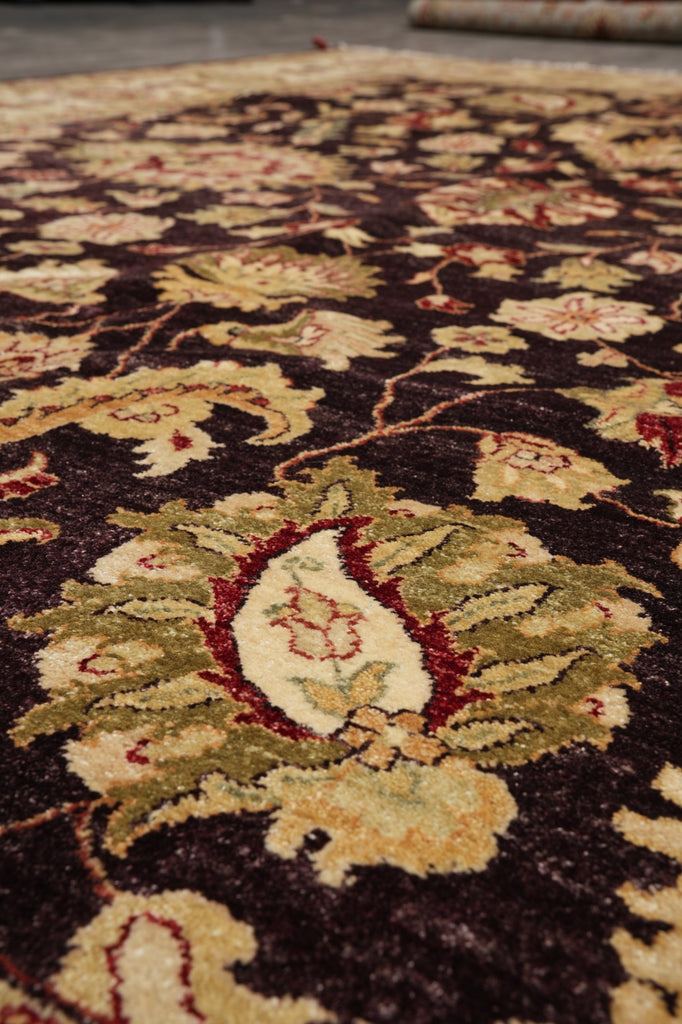 8 x 10 Dark Brown Black Chobi Peshawar Rug #PIX-10601