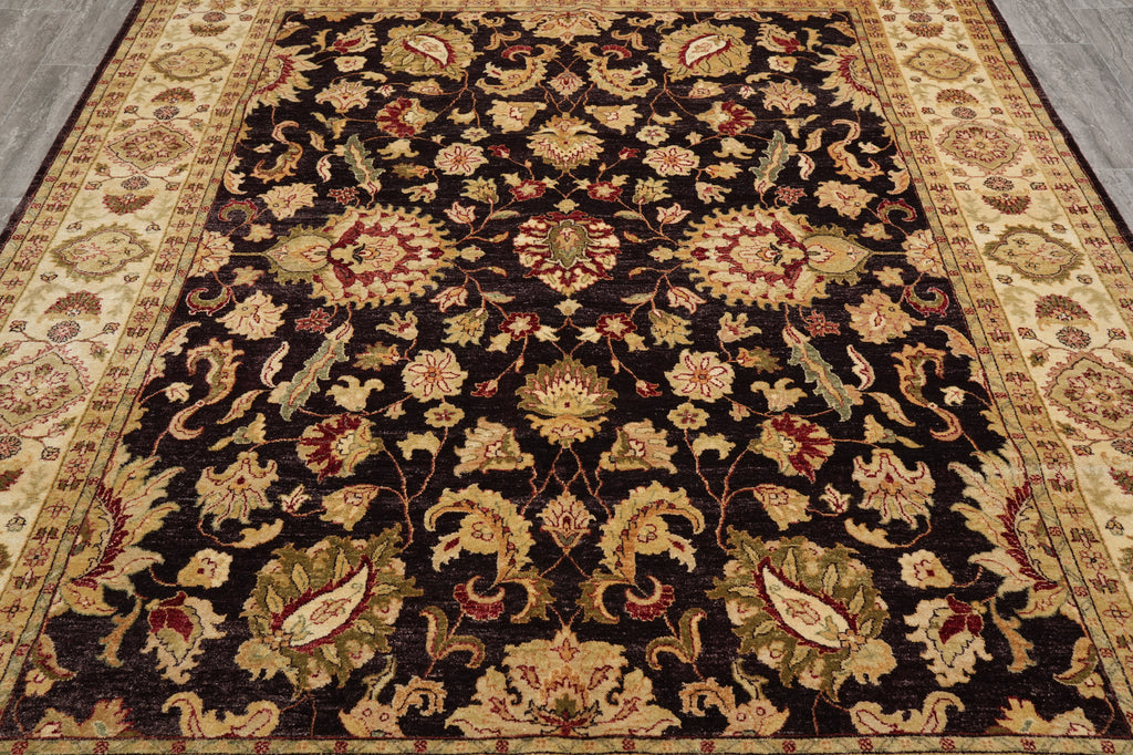 8 x 10 Dark Brown Black Chobi Peshawar Rug #PIX-10601