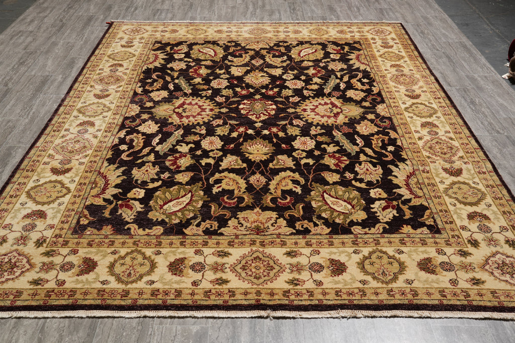 8 x 10 Dark Brown Black Chobi Peshawar Rug #PIX-10601