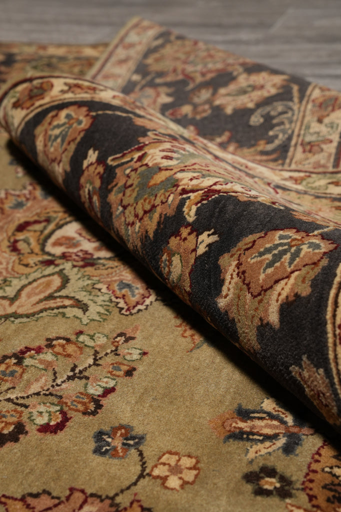 8 x 10.4 Green Jaipur Quality Wool Rug #F-4576