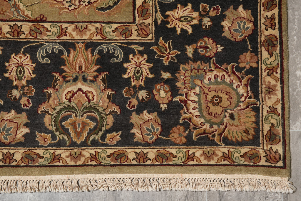 8 x 10.4 Green Jaipur Quality Wool Rug #F-4576