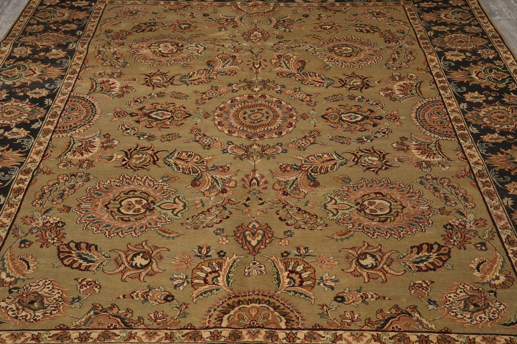 8 x 10.4 Green Jaipur Quality Wool Rug #F-4576
