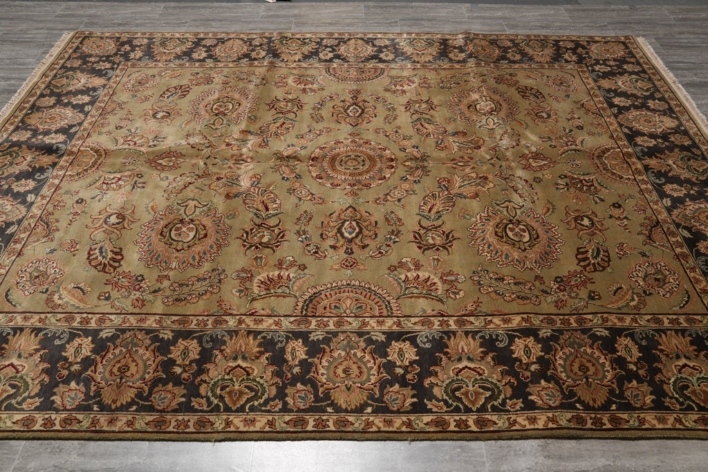 8 x 10.4 Green Jaipur Quality Wool Rug #F-4576
