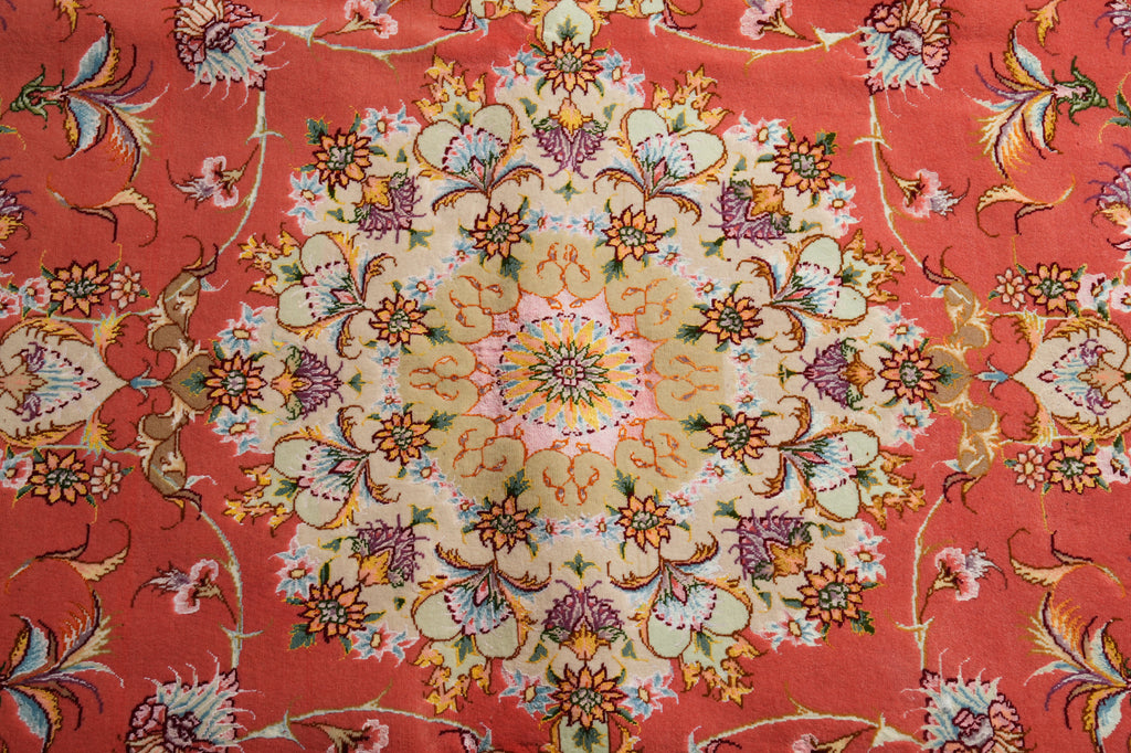 6.5 x 6.7 SQUARE Rug Super High Quality Persian Tabriz Carpet Wool and Silk 400 KPSI IRAN #PIX-26543