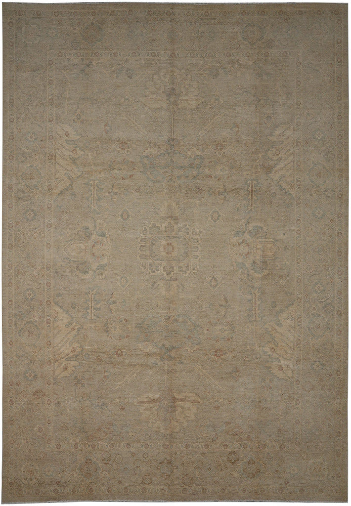 10 x 13.9 Natural Wool Quality Chobi Peshawar Transitional Rug