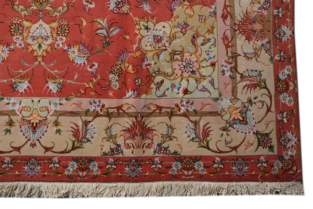 6.5 x 6.7 SQUARE Rug Super High Quality Persian Tabriz Carpet Wool and Silk 400 KPSI IRAN #PIX-26543