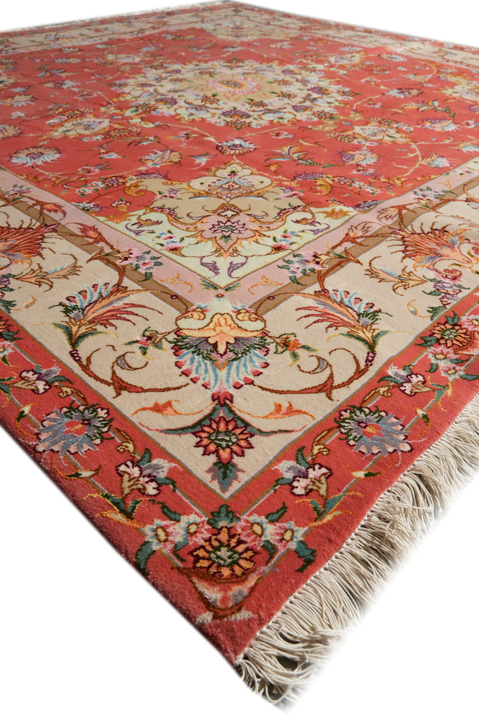 6.5 x 6.7 SQUARE Rug Super High Quality Persian Tabriz Carpet Wool and Silk 400 KPSI IRAN #PIX-26543