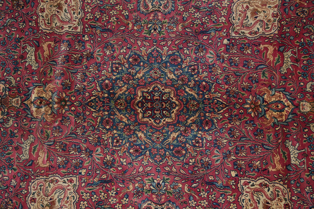 10.3 x 14 Rare Unique Rug Authentic Persian Antique Tehran Rug with Poetry SIGNED    #PIX-2453