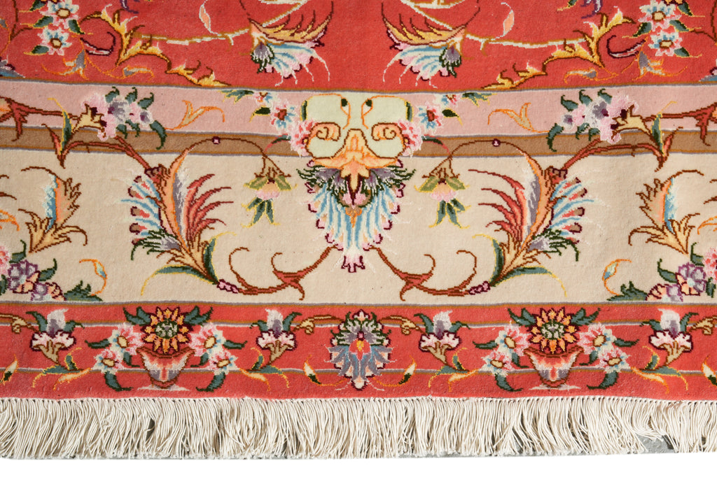 6.5 x 6.7 SQUARE Rug Super High Quality Persian Tabriz Carpet Wool and Silk 400 KPSI IRAN #PIX-26543