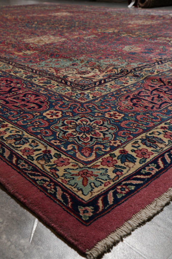 10.3 x 14 Rare Unique Rug Authentic Persian Antique Tehran Rug with Poetry SIGNED    #PIX-2453