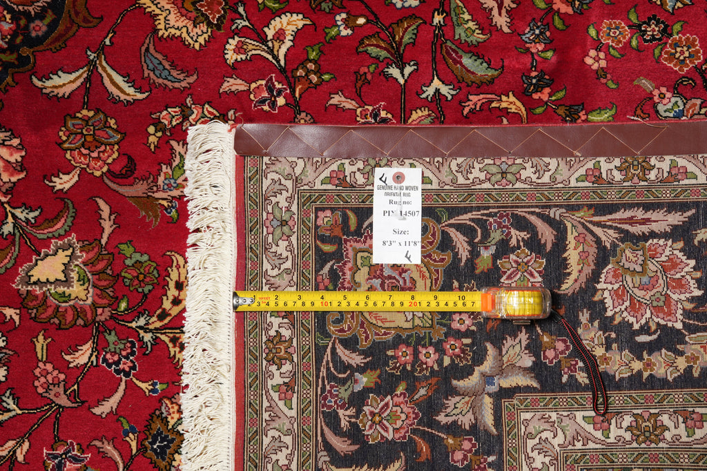 8.3 x 11.8 High Quality Genuine Persian Tabriz rug IRAN Wool and Silk 400 KPSI #PIX-14507