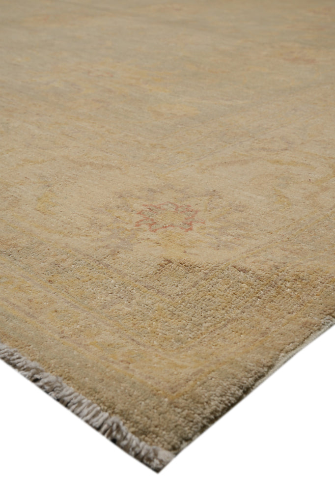9 x 11.7  Light Sage Green Organic Wool Quality Hand-Knotted Rug #PIX-28469