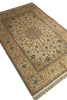 Load image into Gallery viewer, A traditional Persian-style area rug with an intricate floral and vine pattern, shown from an angled overhead perspective on a white background.