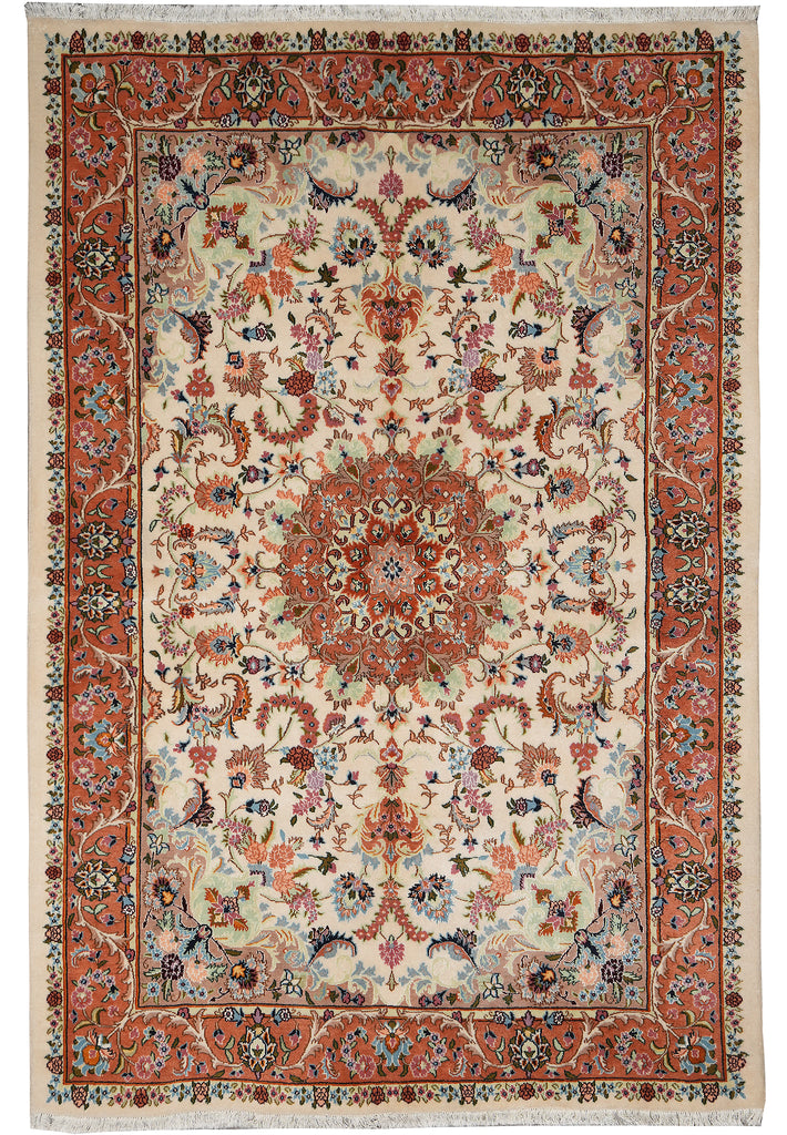 5.4 x 7.8 Authentic Persian Tabriz Rug