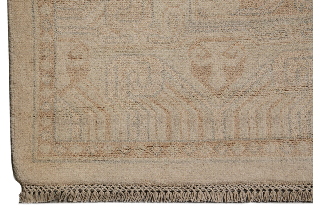 9.5 x 11.9 Natural Quality Wool Chobi Peshawar Rug Neutral Faded Pastels #PIX-26766