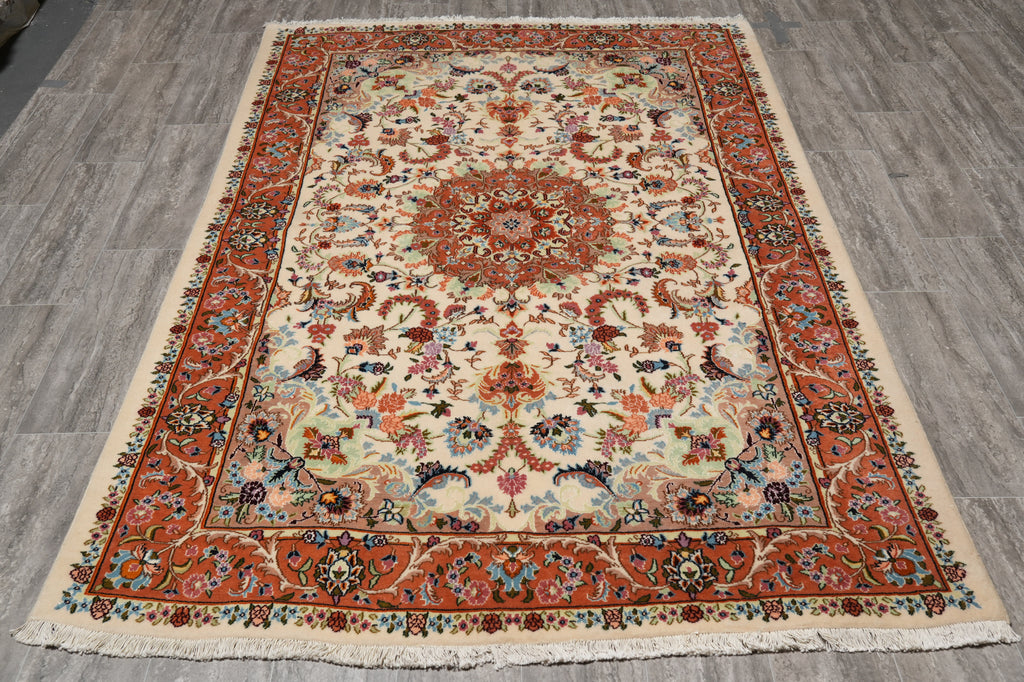 5.4 x 7.8 Authentic Persian Tabriz Rug #PIX-14824