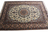 Load image into Gallery viewer, A traditional oriental area rug with an intricate floral pattern, featuring a central medallion, detailed borders, and a dusty rose and brown color palette.