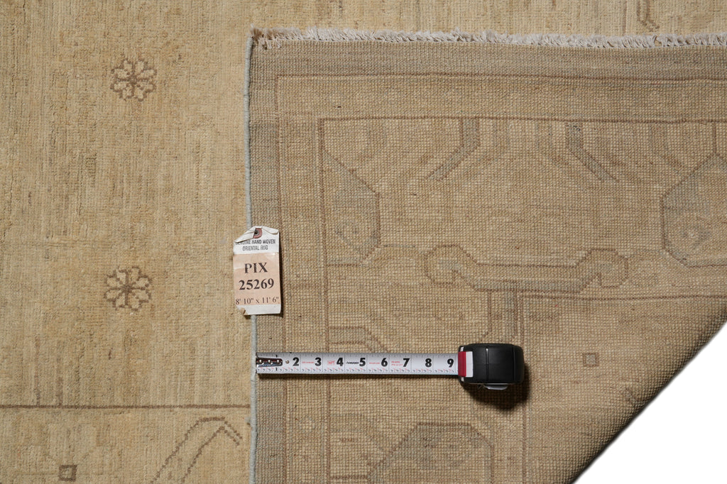 9 x 11.6 Natural Quality Chobi Peshawar Rug Faded Pastels #PIX-25269