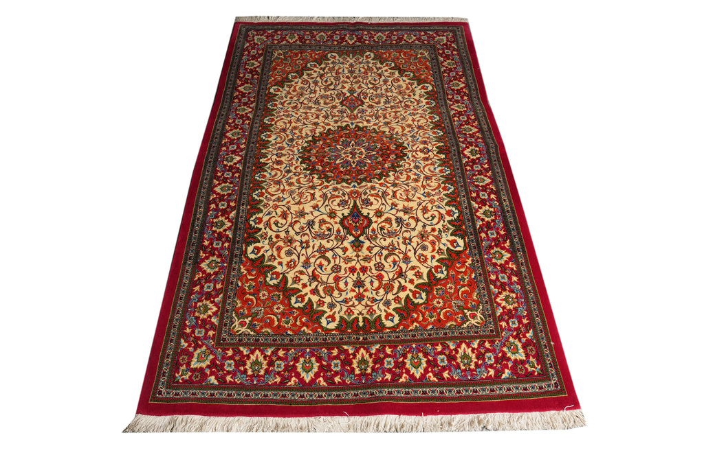 4.5 x 7.6 Authentic Persian Qom Rug Finest Quality Kork Wool #PIX-26312