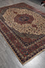 Load image into Gallery viewer, 7.5 x 10.6  Turkish Tabriz Rug | Ivory &amp; Rust Medallion | Hand-Knotted Wool 1950s #PIX-23683