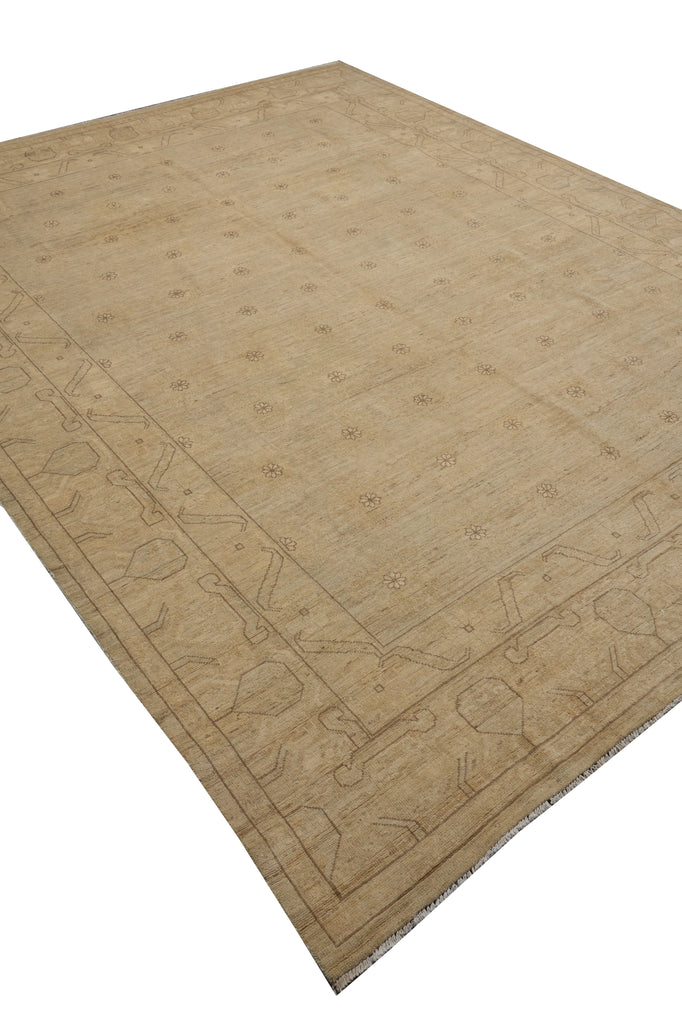 9 x 11.6 Natural Quality Chobi Peshawar Rug Faded Pastels #PIX-25269